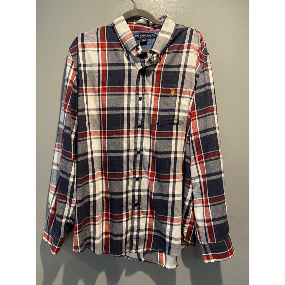US Polo Assn XL Men’s Button Down Shirt Long Sleeve Classic Cotton Preppy Casual